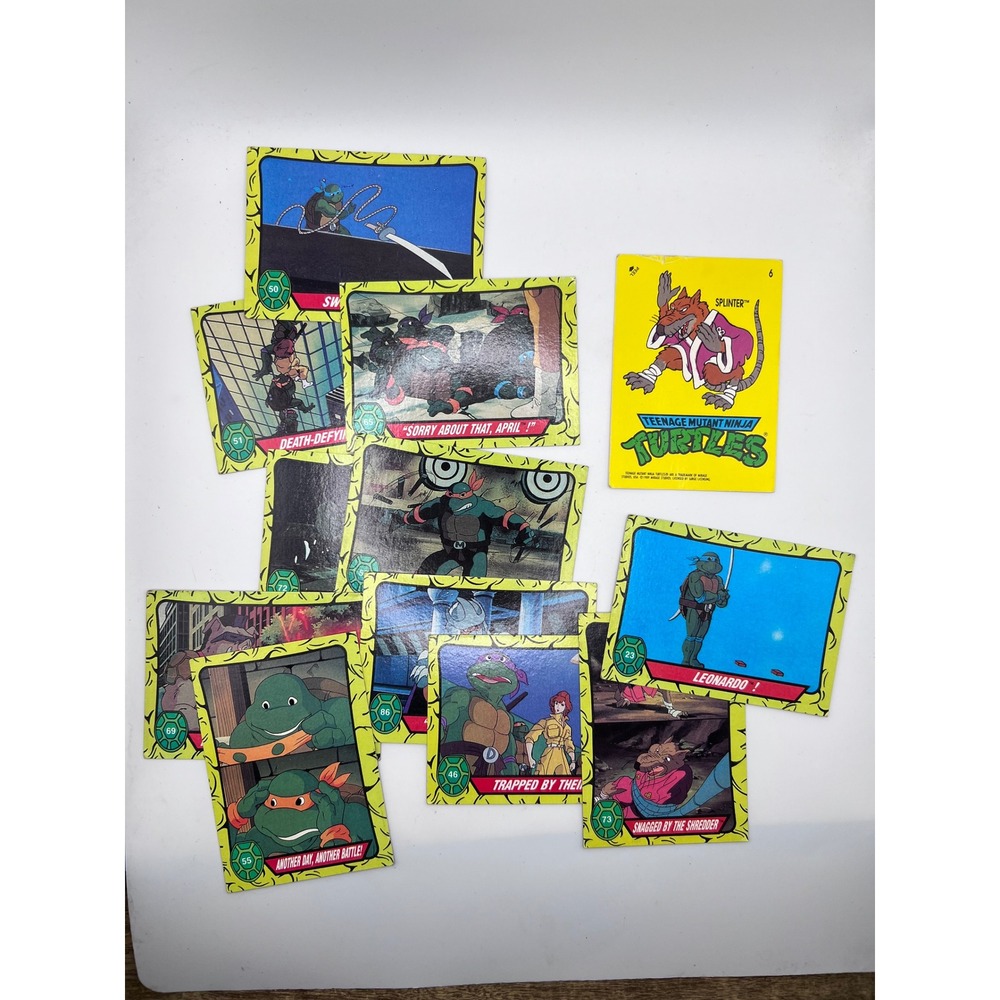 1989 Topps Teenage Mutant Ninja Turtles Trading Cards Lot of 11 Splinter Sticker - Picture 1 of 9